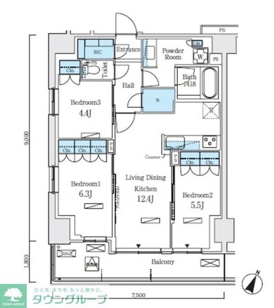ロイヤルパークス赤羽ノースの物件間取画像
